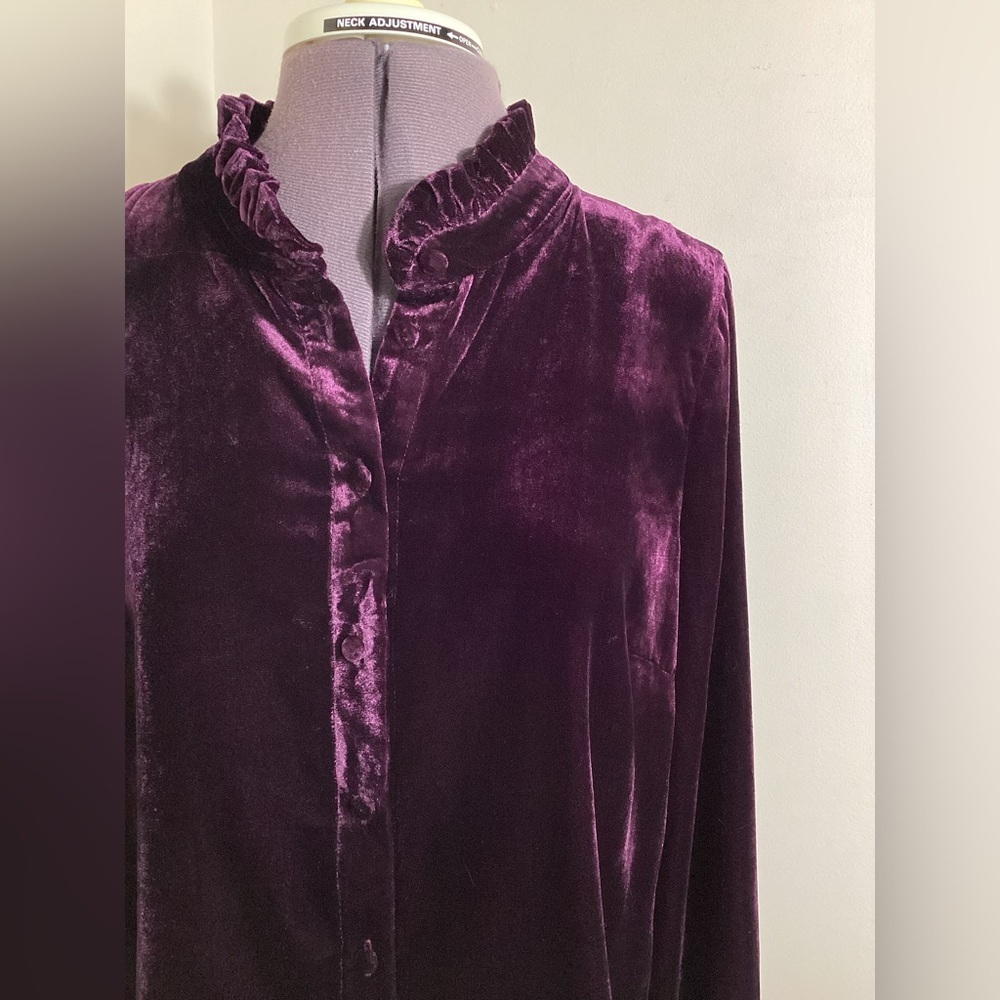 Royalcore Velvet Button Up Top S Whimsigoth Artsy Romantic - Picture 13 of 15